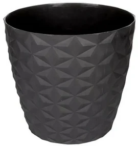 Crystal matt recyklovaný kvetináč 16 cm, antracit, 16 cm