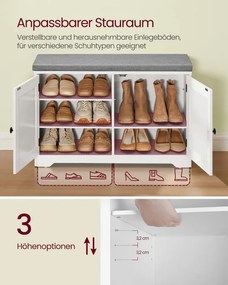 Botník s lavicou a úložným priestorom LSB034W01