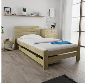Posteľ PARIS zvýšená 90x200 cm, borovica Rošt: Bez roštu, Matrac: Matrac COCO MAXI 20 cm