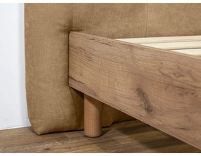 Béžová čalúnená dvojlôžková posteľ s roštom 180x200 cm Kumo – Bobochic Paris