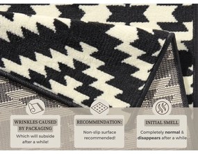 Čierno-biely behúň Hanse Home Basic Nordic, 80 x 200 cm