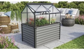 Vyvýšený záhon Vitavia Gaia Jumbo 122x83x137 cm plechový čierny vr. polykarbonátového pareniska