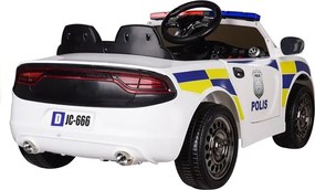 LEAN CARS Policajné auto na batérie biele