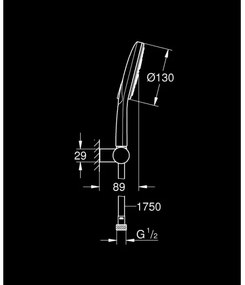 GROHE 26580000 - Sada ručnej sprchy RAINSHOWER SMARTACTIVE 130 1500 mm chróm
