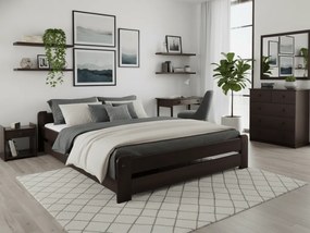 Posteľ Emily 140 x 200 cm, orech Rošt: S latkovým roštom, Matrac: Matrac Somnia 18 cm