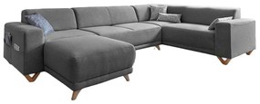Sivá rozkladacia/s úložným priestorom rohová pohovka (pravý roh/do tvaru "U") Classy Sophie – Miuform