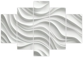 Obraz - 3D biele vlny (150x105 cm)
