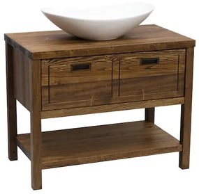 Kúpeľňová skrinka pod umývadlo Naturel Country 90x72,5x51 cm palisander COUNTRY90ZBUMPA, 1 ks