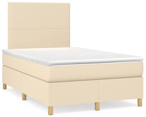 Boxspring posteľ s matracom krémová 120x190 cm látka 3269921