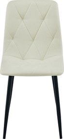 Krémová jedálenská stolička LIBRA s čiernymi nohami