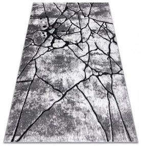 Moderný koberec COZY 8873 Cracks, prasknutý betón - Štrukturálny, dve vrstvy rúna tmavosivá Veľkosť: 120x170 cm