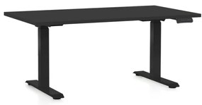 Výškovo nastaviteľný stôl OfficeTech D, 140 x 80 cm, čierna podnož, čierna