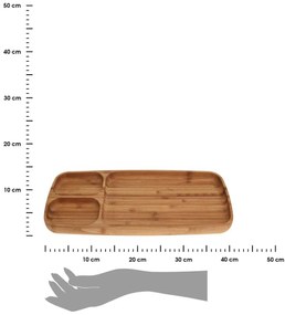 Drevený servírovací podnos Triple, 39x16x2 cm