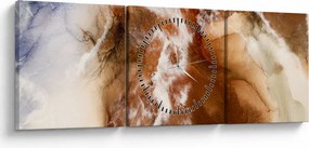 Obraz - Mramorová abstrakcia (s hodinami) (90x30 cm)