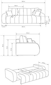 Rozkladacia trojmiestná pohovka DESIO béžová