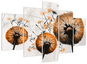 Obraz páperia oranžových púpav (150x105 cm)