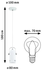 Paulmann 79767 - LED RGBW 1xE27/15W Závesný luster na lanku LAVEA 230V biela