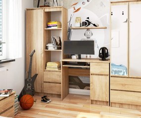 Písací stôl PIKSEL 90 cm dub sonoma pravý