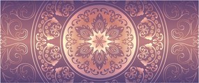 Obraz - Mandala na fialovom gradiente (120x50 cm)
