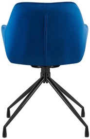 Set 2 jedálenských stoličiek Welby zamat - tmavomodrá