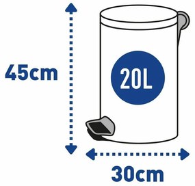 Alda Pedálový odpadkový kôš Freedom Fresh 20 l, sivá, 20 l