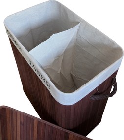 TRENDIE Bambusový kôš na prádlo 100l tmavohnedý + DARČEK