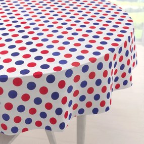 Biante Bavlnený okrúhly obrus Sandra SA-242 Červené a modré bodky Ø 110 cm