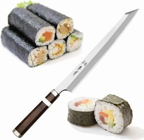 Sakai Takayuki Shiden Silver#3 Japonský nôž Kengata Yanagiba na sushi 27 cm
