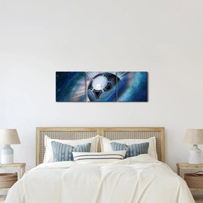 Obraz - Futbalová lopta vo vesmíre (s hodinami) (90x30 cm)