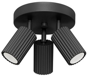 Stropné svietidlo Karbon, 3x čierne kovové tienidlo, (možnosť polohovania)