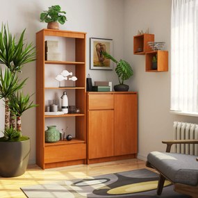 Kancelársky regál Rexa 60 cm 1 zásuvka a 4 police jelša