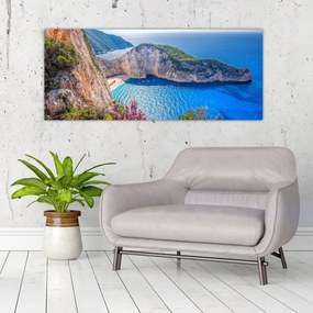 Obraz - Pláž Navagio, Grécko (120x50 cm)