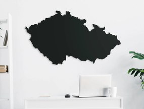 drevko Mapa ČR na stenu Rozmer obrazu: 37 x 65 cm, Farba dekorácie: Čierna