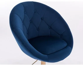 LuxuryForm DESIGN Kreslo VERA VELUR na čiernom kríži - modré