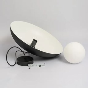 Závesné svietidlo na lanku ECLIPSE 1xE27/15W/230V čierna/biela