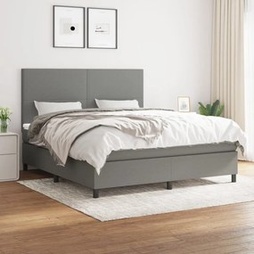 Boxspring posteľ s matracom tmavosivá 160x200 cm látka 3141626