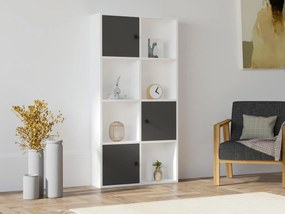 Regál Kitetu (biela + antracit) . Akcia -18%. Vlastná spoľahlivá doprava až k Vám domov. 1092941