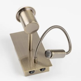 Brilagi - LED Flexibilná nástenná lampa NUBILA 1xE27/25W/230V + LED/3W mosadz