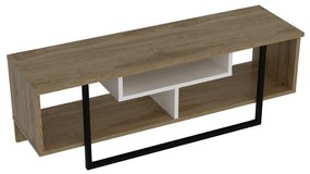 TV stolík ASAL 120 cm dub/biely/čierny