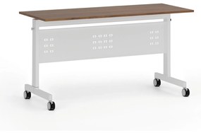 Mobilný stôl PRIMO MOBI, 1400 x 600 mm, biela podnož, orech