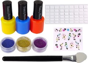 LEAN Toys Veľká sada na maľovanie nechtov Nálepky na nechty Separátory