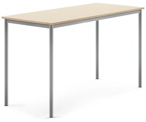 Stôl BORÅS, 1600x700x900 mm, laminát - breza, strieborná