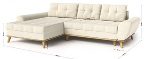 Krémová rozkladacia rohová pohovka (ľavý roh) Balitco – Ropez
