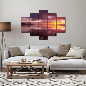Obraz - Pláž pri západe slnka (150x105 cm)