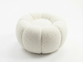 Dizajnové kreslo BLOOM s taburetom, krémové