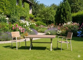 Hliníkové záhradné kreslo, béžové, 55 x 55 x 86 cm