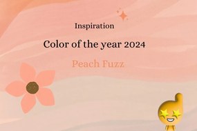 Samolepiaca tapeta jemné listy v odtieni Peach Fuzz