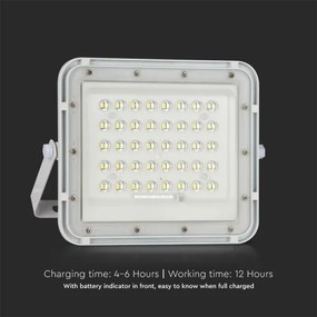 LED Vonkajší solárny reflektor LED/6W/3,2V IP65 6400K biela + DO