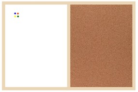 Toptabule.sk  Kombinovaná tabuľa biela v drevenom ráme + 6 farieb rámu 90x60 cm