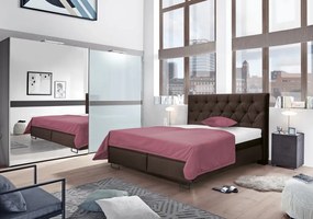 Posteľ Amy 180x200 cm, tmavo hnedá látka